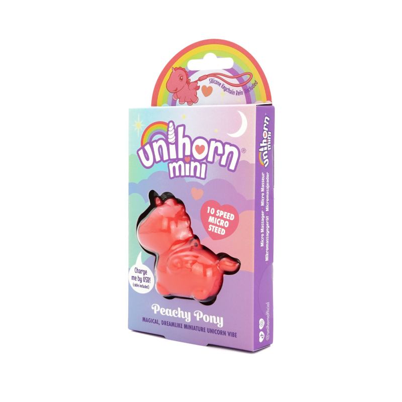 Вібратор-брелок міні-єдиноріжка для клітора Unihorn Mini Peachy Pony, персикового кольору