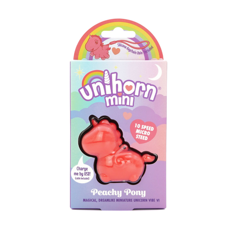 Вібратор-брелок міні-єдиноріжка для клітора Unihorn Mini Peachy Pony, персикового кольору