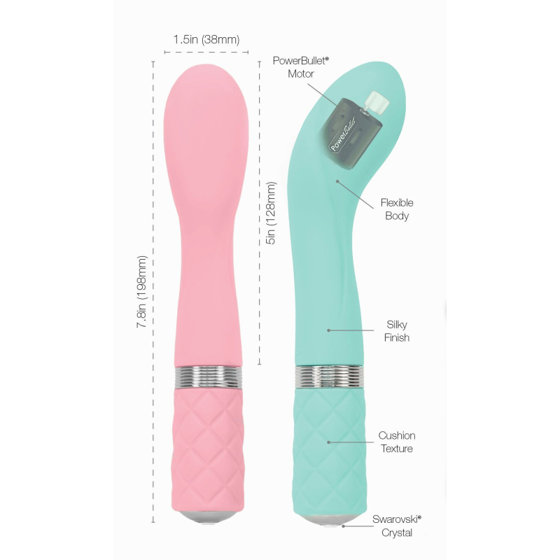 Вібратор для точки G – Pillow Talk Sassy Teal з кристалом Swarovski, у розкішній подарунковій упаковці
