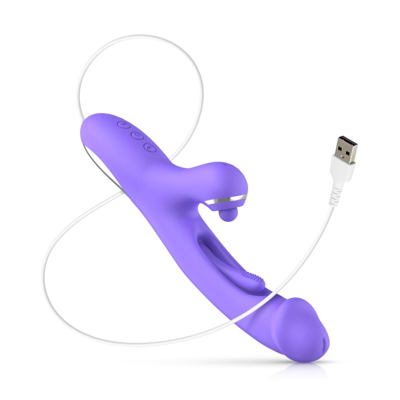 Вібратор-кролик для точки G та клітора Good Vibes Only Tess Rabbit Vibrator with G-Spot, фіолетовий