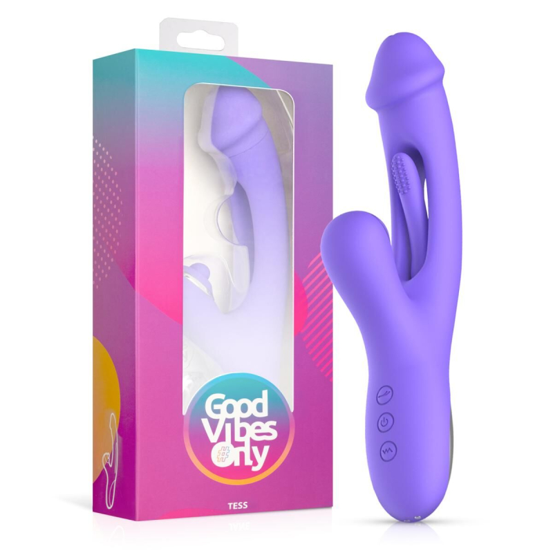 Вібратор-кролик для точки G та клітора Good Vibes Only Tess Rabbit Vibrator with G-Spot, фіолетовий