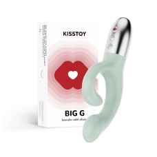Вібратор-кролик для точки G з вигнутим відростком – KISTOY Big G Green – автоматичний підігрів