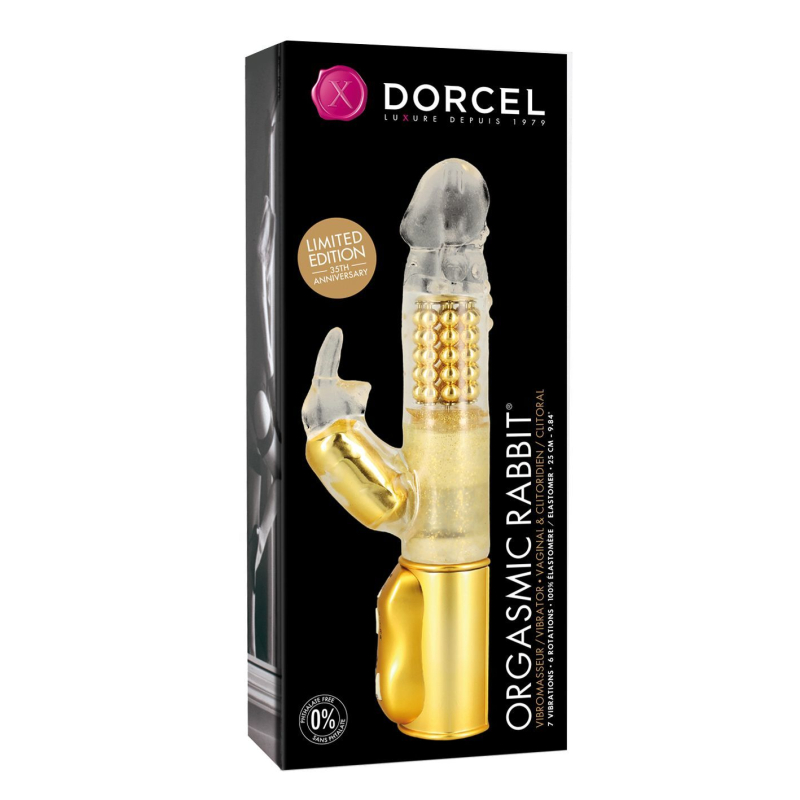 Вібратор-кролик з перлинним масажем Dorcel Orgasmic Rabbit Gold – 7 режимів вібрації та 6 режимів обертання