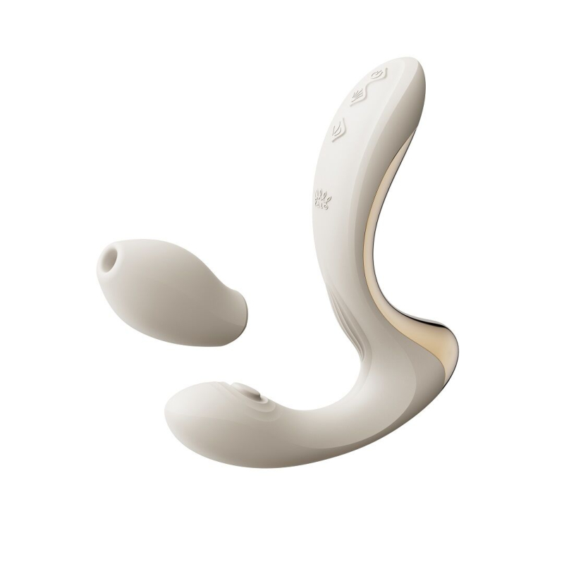 Вібратор-пульсатор з вакуумною насадкою Zalo 2в1 – Talis G-Spot PulseWave Vibrator Ivory White