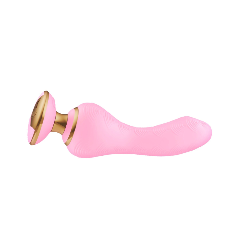 Вібратор точки G з гнучким текстурованим стовбуром – Shunga Sanya Light Pink – 10 режимів + 5 інтенсивності