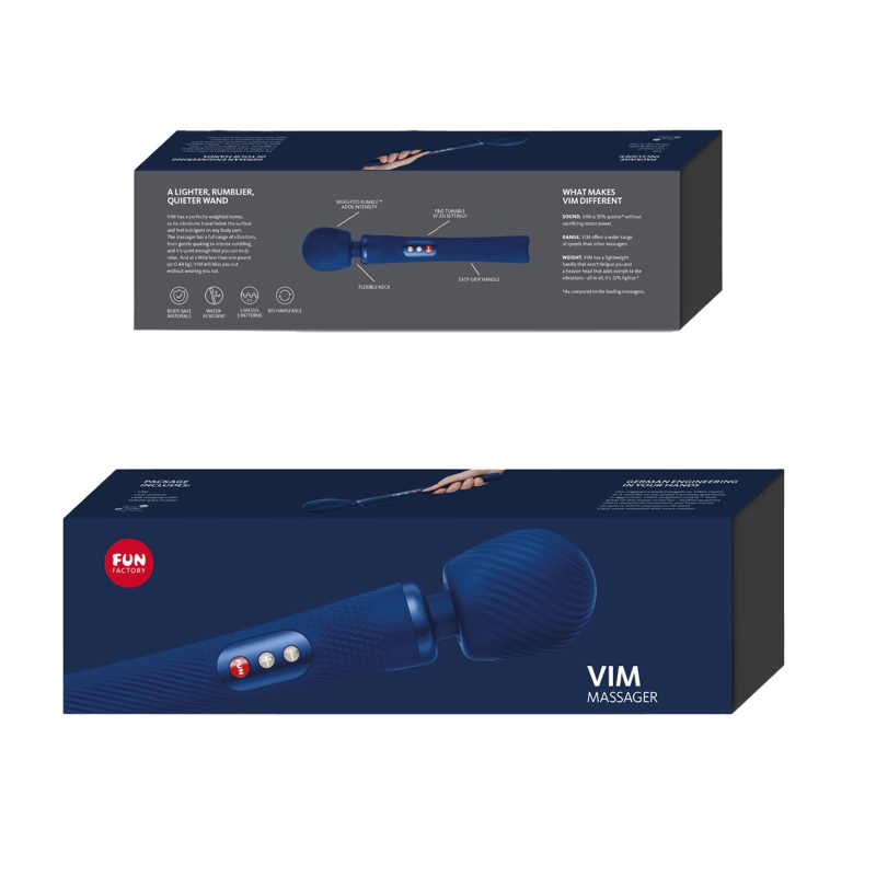 Вібромасажер – Fun Factory VIM Wand Midnight Blue – гнучка головка, багато режимів