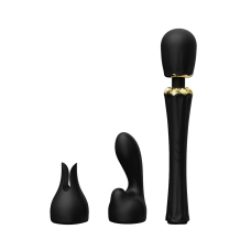 Вібромасажер "мікрофон" – Zalo Kyro Wand Obsidian Black – насадки для пестощів точки G та ерогенних зон