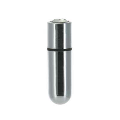 Вибропуля с чехлом-брелоком – PowerBullet First-Class Bullet Silver – 9 режимов вибрации, функция замка