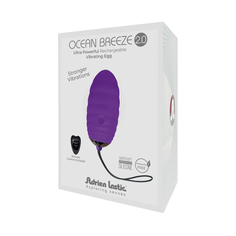 Виброяйцо с пультом – Adrien Lastic Ocean Breeze 2.0 Purple – 10 виброрежимов, качественный мотор