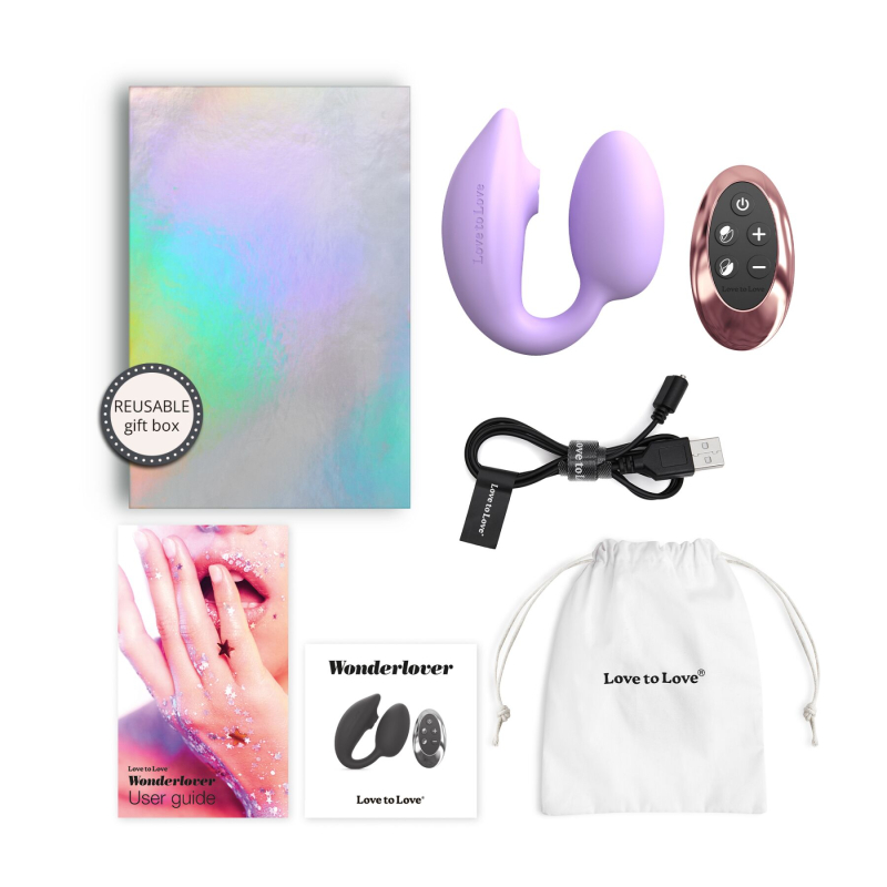 Віброяйце з вакуумною кліторальною стимуляцією – Love To Love Wonderlover VIVA MAUVE