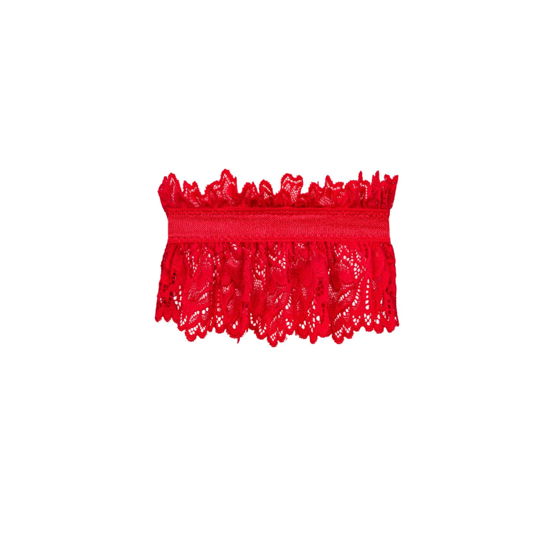 Ажурная подвязка Obsessive Amor Cherris garter, красная