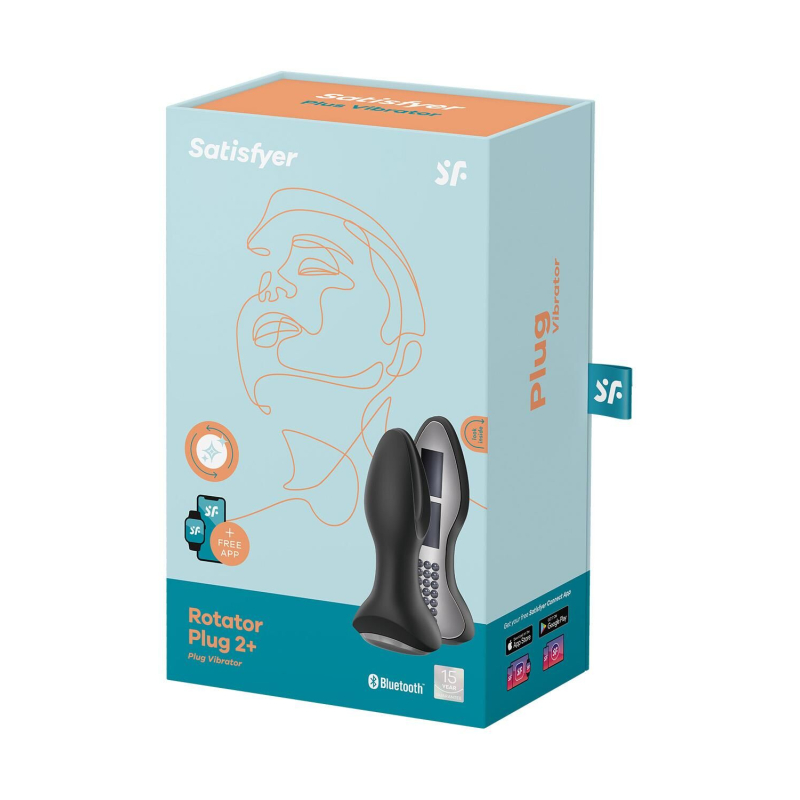 Анальная смарт-вибропробка с перлинным массажем Satisfyer Rotator Plug 2+ Black
