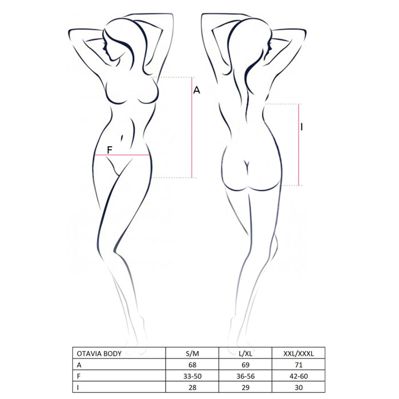Боді монокіні з глибоким декольте Passion OTAVIA BODY L/XL, чорний колір