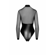 Боді Noir Handmade F321 Edge wetlook and mesh body with rings – 3XL