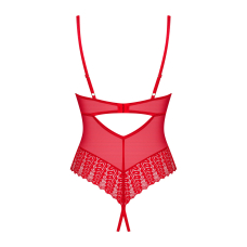 Боді з доступом Obsessive Ingridia crotchless teddy XS/S, червоне, відкриті груди