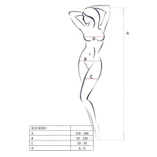 Бодістокінг Passion ECO BS001 One Size Чорний, з доступом, імітація підв’язок, флористичний декор