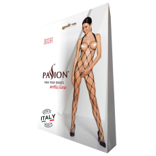 Бодістокінг у дуже велику сітку Passion BS091 Чорний, з доступом