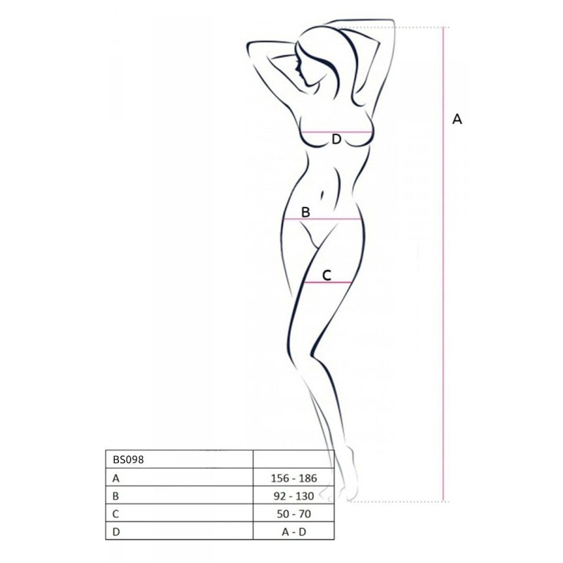 Бодістокінг з крилами Passion BS098 One Size, червоний, середня сітка, відкритий доступ