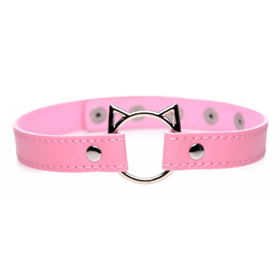 Чокер Master Series Kinky Kitty Ring Slim Choker – Pink