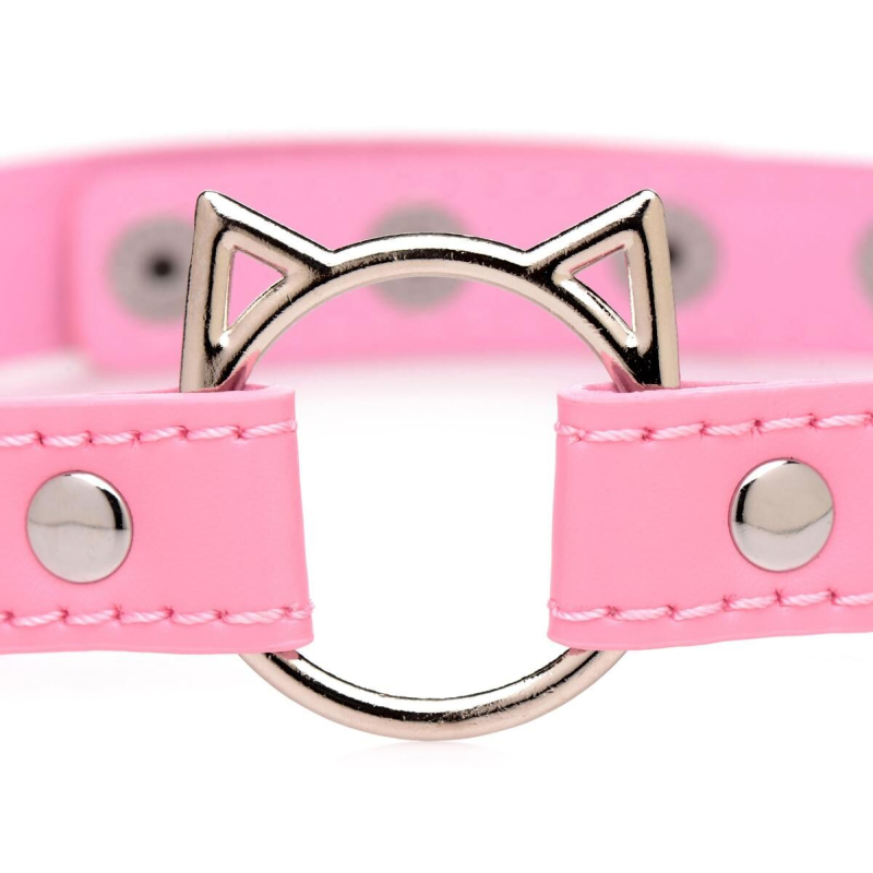 Чокер Master Series Kinky Kitty Ring Slim Choker – Pink