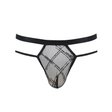 Чоловічі прозорі стринги Passion 029 THONG COLLIN S/M Чорний колір, сітка