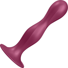 Дилдо Satisfyer Double Ball-R Red, унісекс, рухомі кульки всередині, на присосці, довжина 18 см