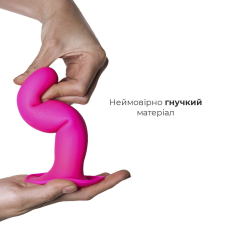 Дилдо з присоскою Adrien Lastic Hitsens 4 Pink, довжина 17.8 см, діам. 3.7 см, підходить для страпона
