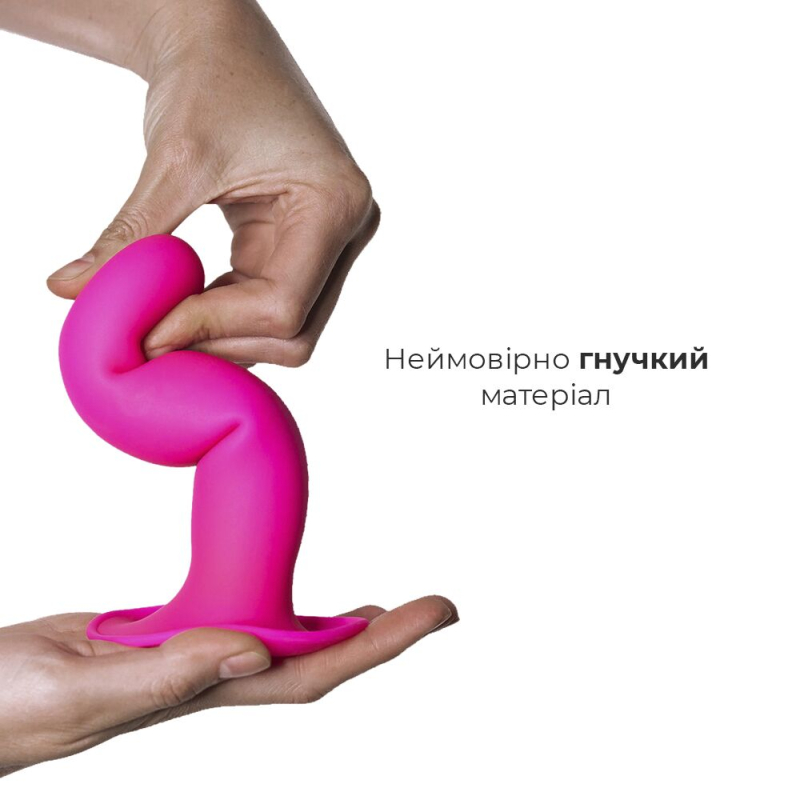 Дилдо с присоской Adrien Lastic Hitsens 4 Pink, длина 17.8 см, диам. 3.7 см, подходит для страпона