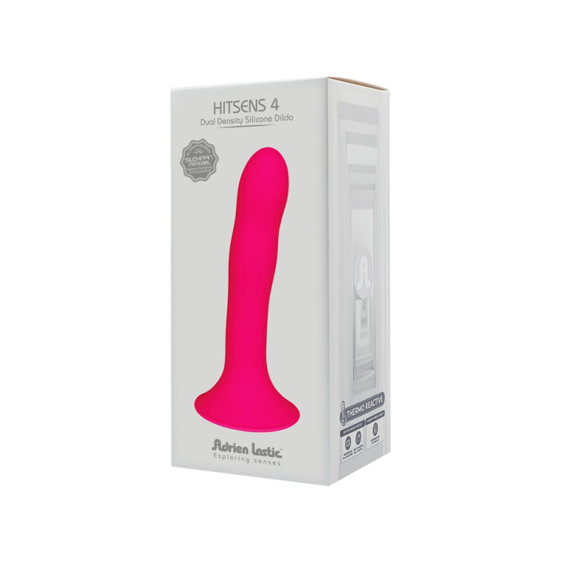 Дилдо с присоской Adrien Lastic Hitsens 4 Pink, длина 17.8 см, диам. 3.7 см, подходит для страпона