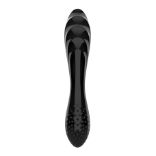 Двосторонній скляний дилдо Satisfyer Dazzling Crystal 1 Black, дуже міцний, без стопера, довжина 18.4 см