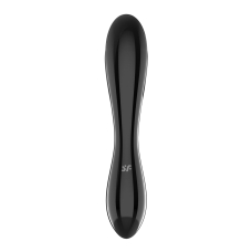 Двосторонній скляний дилдо Satisfyer Dazzling Crystal 1 Black, дуже міцний, без стопера, довжина 18.4 см