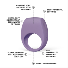 Эрекционное кольцо с вибрацией LELO Tor 3 Violet Dusk
