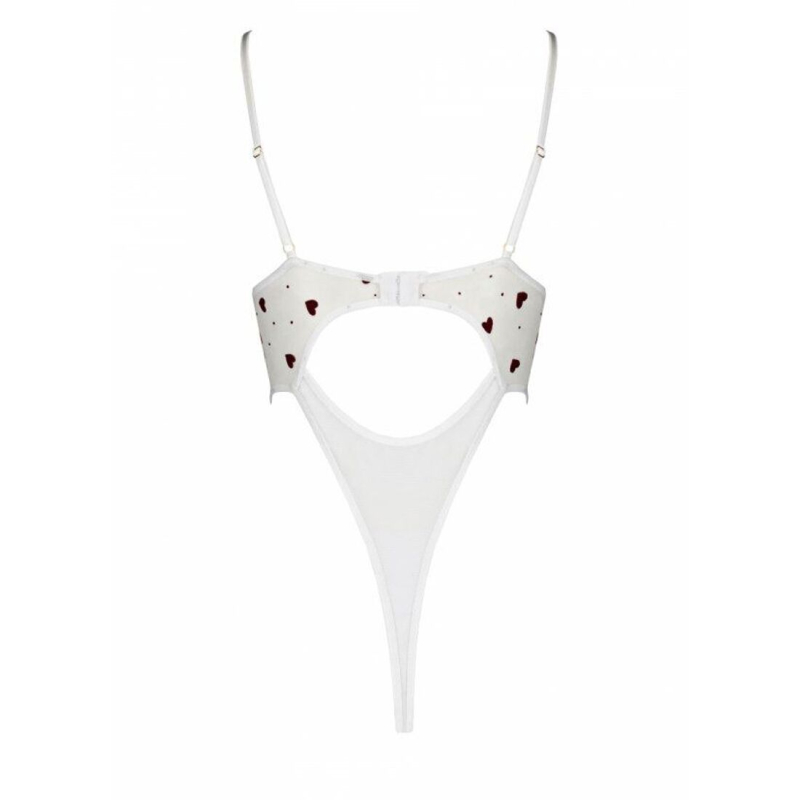 Эротическое боди с рисунком Passion LOVELIA BODY S/M, белый