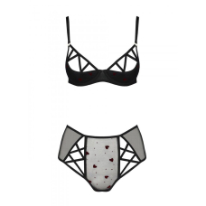 Еротичний комплект з малюнком Passion LOVELIA BIKINI L/XL, чорний колір