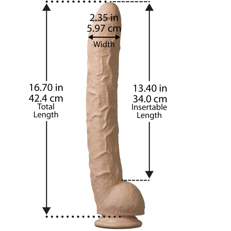 Фалоімітатор Doc Johnson Dick Rambone Cock White, ПВХ, довжина 42 см, діам. 6 см