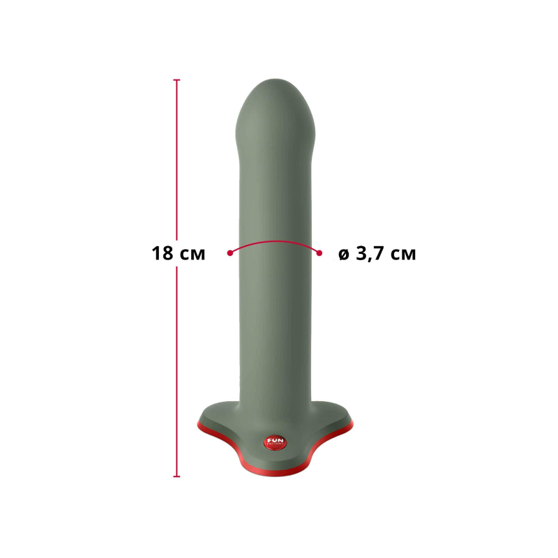 Фалоімітатор Fun Factory MAGNUM, оливковий, дуже гнучкий, довжина 18.3 см, діам. 3.7 см