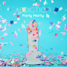 Фалоімітатор з конфетті ADDICTION – Party Marty, силікон, довжина 19 см
