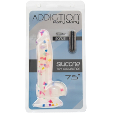 Фалоімітатор з конфетті ADDICTION – Party Marty, силікон, довжина 19 см
