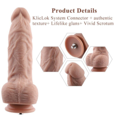 Гнучкий фалоімітатор Hismith Silicone Dildo для секс-машин, система KlicLok, довжина 23.5 см