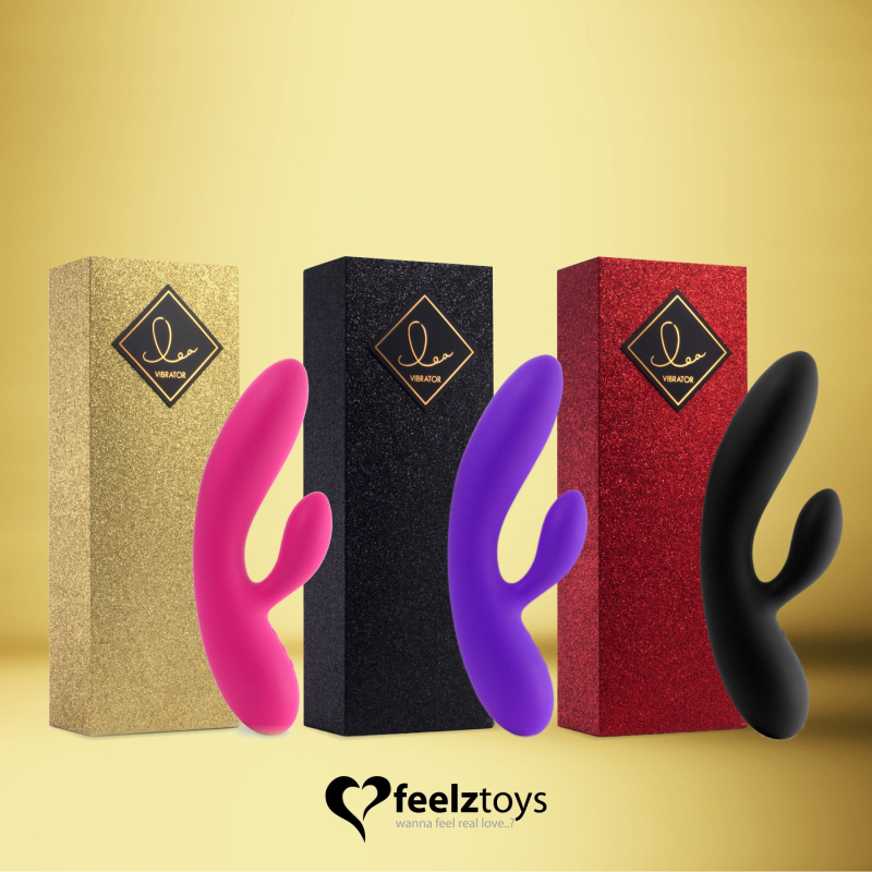 Гнучкий вібратор-кролик з двома потужними моторами FeelzToys Lea Rabbit Black – 48 комбінацій вібрацій