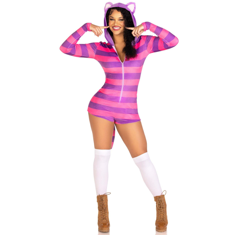 Комбінезон–костюм кішечки Leg Avenue Comfy Cheshire XS, з капюшоном