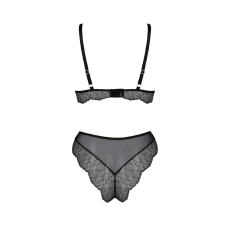 Комплект білизни Passion AMBERLY SET 4XL/5XL Чорний, ліф, трусики бразиліана, люрексова нитка