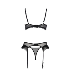Комплект Passion KERRIA SET WITH OPEN BRA Чорний 2XL/3XL – ECO Passion