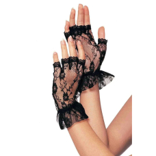 Короткі рукавички–гловелети Leg Avenue Wrist length fingerless gloves, One Size, чорні, сітка