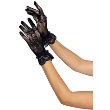Короткі рукавички Leg Avenue Floral lace wristlength gloves Чорний колір