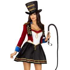Костюм циркачки Leg Avenue Ringmaster Costume M, сукня, капелюх – чорний/білий