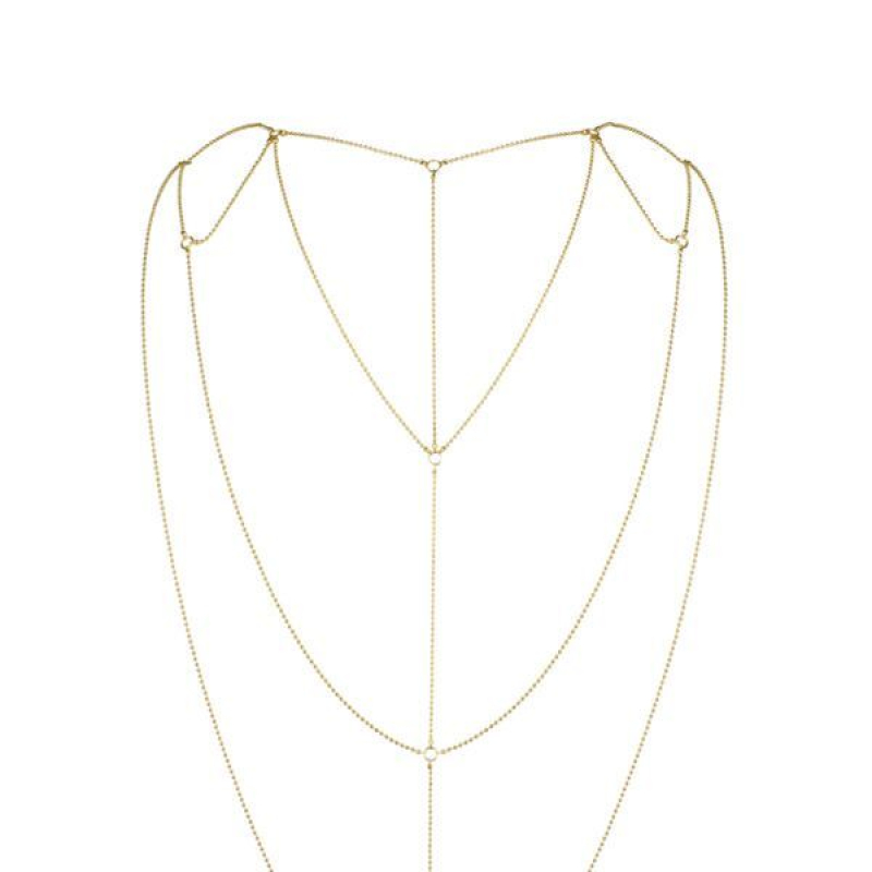 Ланцюжок для спини Bijoux Indiscrets Magnifique Back and Cleavage Chain – Золотистий, прикраса для тіла