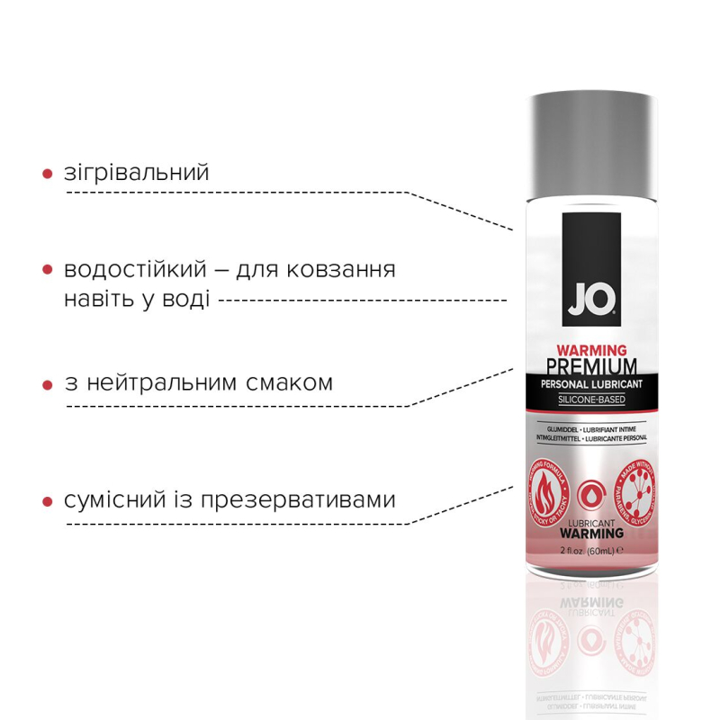 Лубрикант на силіконовій основі JO PREMIUM – WARMING (60 мл)
