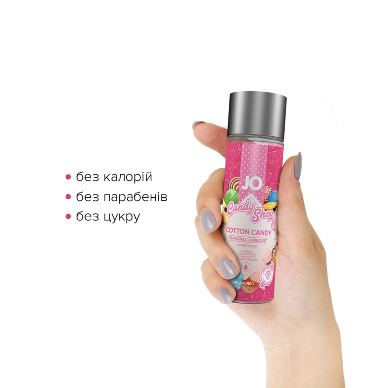 Лубрикант на водній основі JO H2O – Candy Shop – Cotton Candy (60 мл) без цукру та парабенів