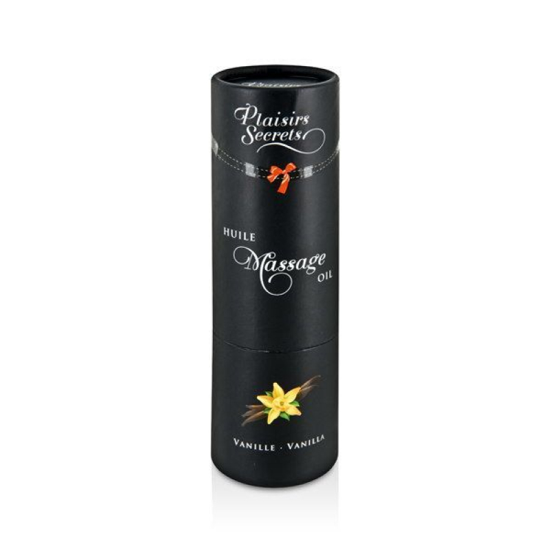 Массажное масло Plaisirs Secrets Vanilla (59 мл) с афродизиаками, съедобное, подарочная упаковка
